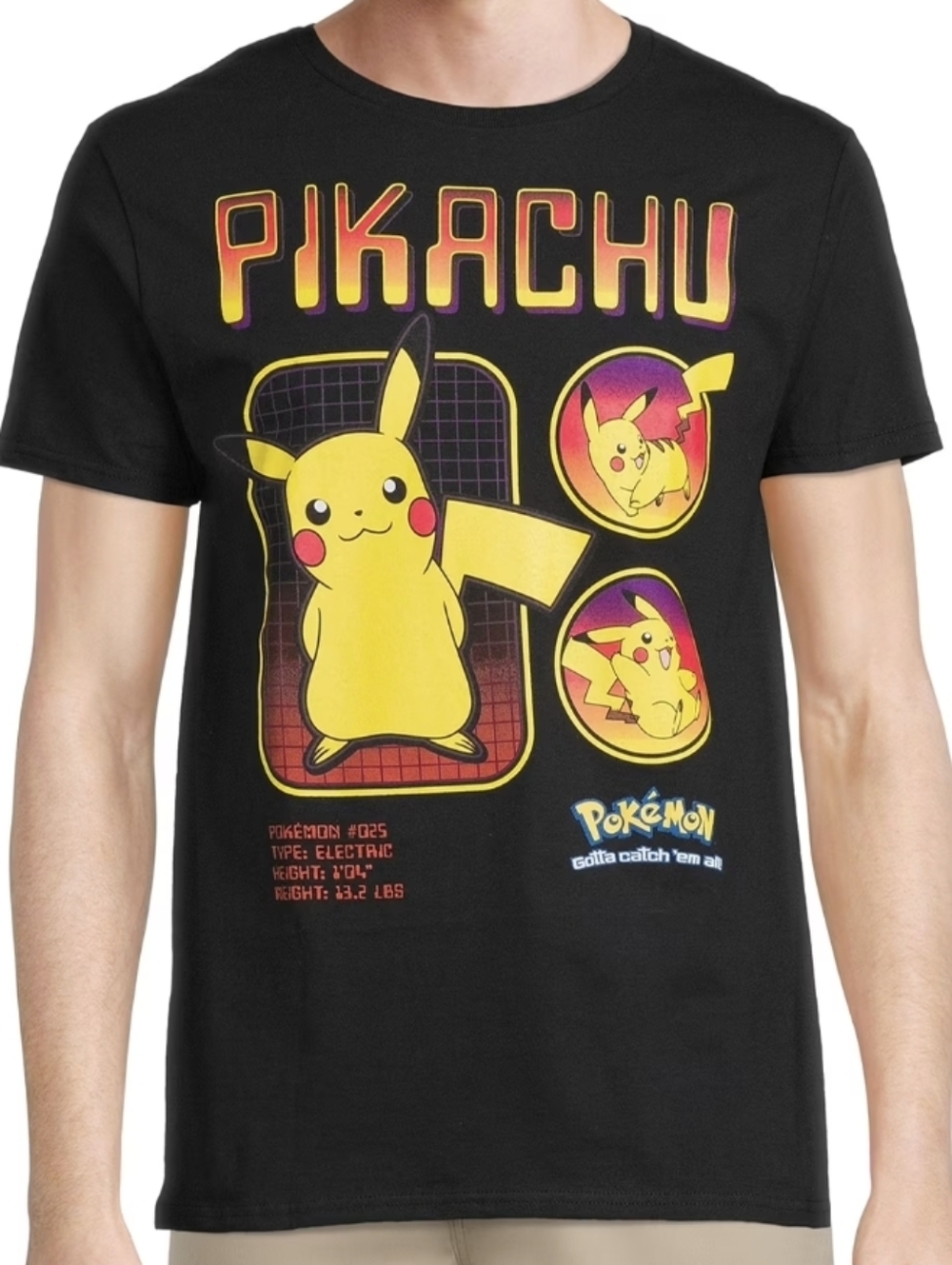 Pokemon Pikachu black t-shirt graphic tee Size Medium #gaming #pokemon